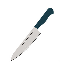 chef knife silhouette flat vector illustration
