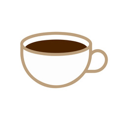black coffee cup flat vector illustration