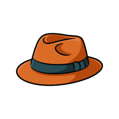 classic black fedora hat vector illustration