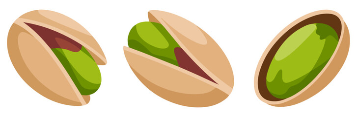 whole pistachio nut cute cartoon vector icon