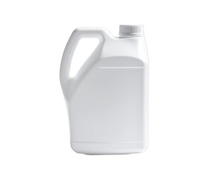 White plastic jug with handle & screw cap on black background
