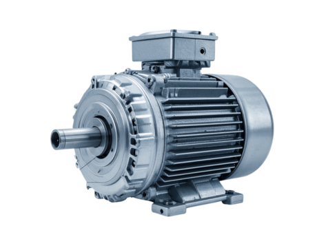 Minimalist Electric Motor with Technical Blueprint Elements