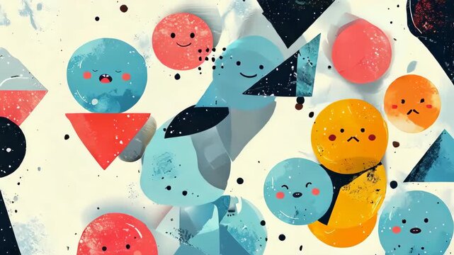 Dynamic geometric design combining circles and wave shapes