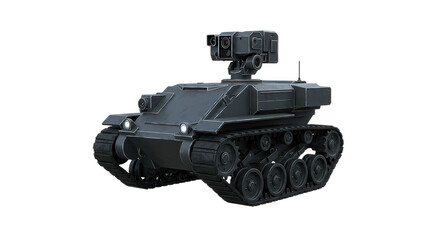 The robotic vehicle isolated on transparent background, showcasing its advanced design and capabilities for modern warfare