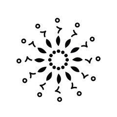 Fototapeta premium Abstract black and white snowflake or starburst design with geometric mandala pattern