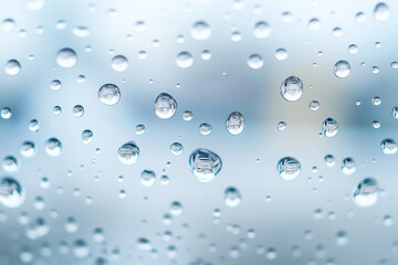 Crystal Raindrops on Glass