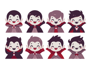 Dracula Icon Pack with Cute and Spooky Cartoon Style