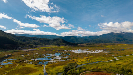 The natural scenery of Caohai in Lugu Lake, Sichuan, China