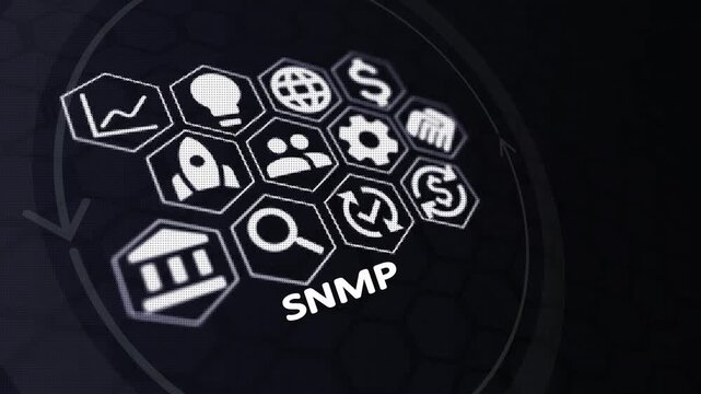 SNMP (Simple Network Management Protocol) &ndash; Network Monitoring and IT Management Concept. business, technology and internet connected icon concept.
