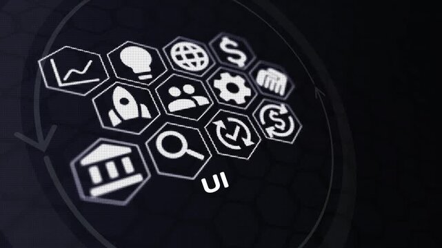 UI (User Interface) &ndash; Digital Design and Interaction Concept. technology, business and internet connected icon concept.