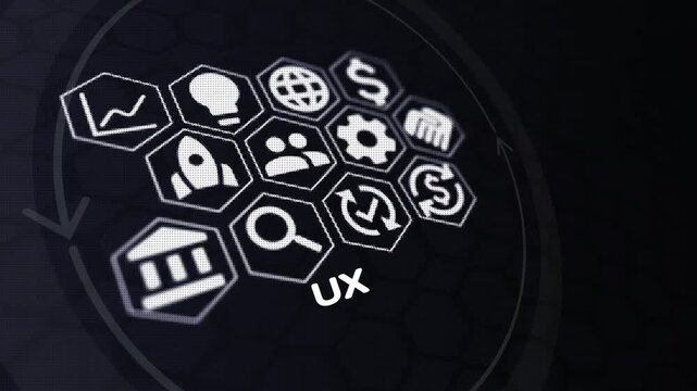UX (User Experience) &ndash; Digital Design and Interaction Concept. technology, business and internet connected icon concept.