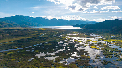 The natural scenery of Caohai in Lugu Lake, Sichuan, China