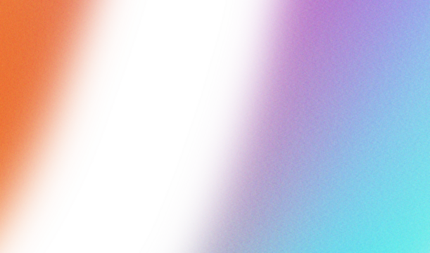 Abstract pixelated gradient of warm orange to cool blue and purple hues