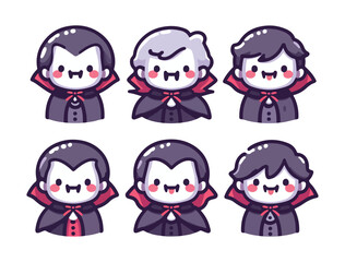 Halloween Vampire Vector Design in Kawaii and Cartoon Character Style