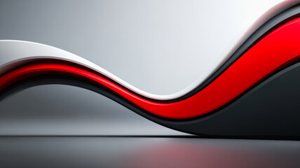 Red, white and black wave with a black and red stripe. The wave is long and curvy