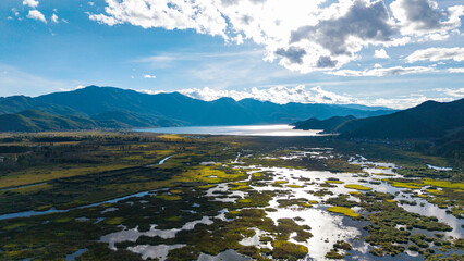 The natural scenery of Caohai in Lugu Lake, Sichuan, China