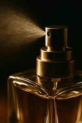 perfume bottle on black background