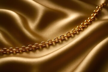 golden silk background with gold chain