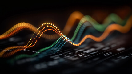 Visual Symphony of Data: Abstract data visualizations showcasing the dynamic nature of data streams and digital analytics, with luminous lines and interconnected patterns.