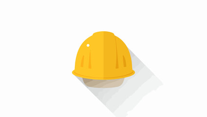 Fototapeta premium Flat Vector Illustration of a Yellow Construction Helmet
