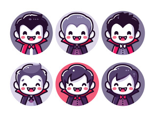 Adorable Halloween Dracula Vector Illustration with Sweet Smiling Expression