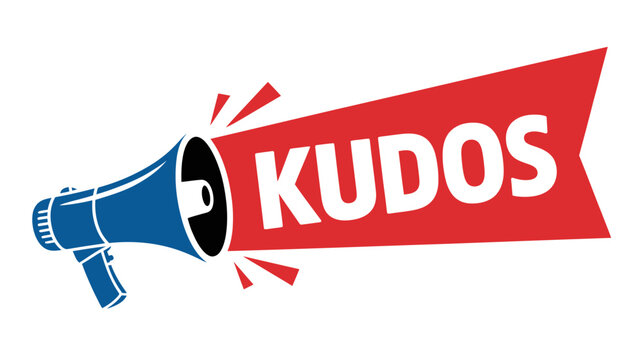 Vector art of kudos megaphone for recognition and praise