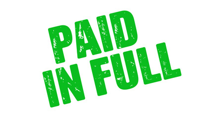 Vector art of green paid in full rubber stamp for finance