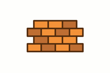 Obraz premium Brick Wall Illustration: An illustrated brick wall showcases a classic construction. Ideal for design elements, this visual encapsulates strength and structure.