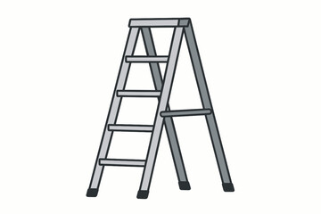 Stepladder Illustration: A metallic stepladder, poised and ready for climbing, symbolizes upward mobility and reaching new heights. 