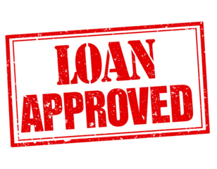 Red Loan Approval Stamp Illustration, Transparent Background PNG