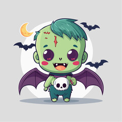 Obraz premium Frankenstein monster baby with transparent background