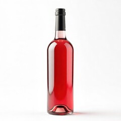 Elegant bottle of ros wine isolated on white perfect for product mockups and advertising