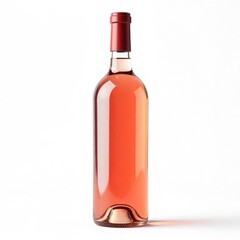 Elegant bottle of ros wine isolated on white perfect for beverage advertising and product mockups