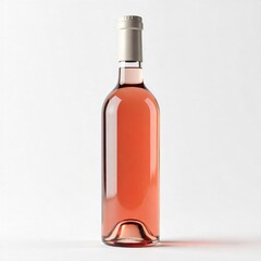 Elegant bottle of ros wine isolated on white background perfect for product mockups and advertising