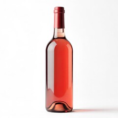 Elegant bottle of ros wine isolated on white perfect for product mockups and advertising campaigns