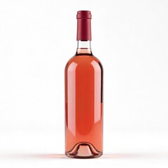 Elegant bottle of rose wine isolated on white background perfect for product mockups and advertising