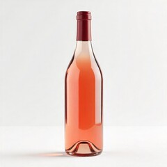 Elegant bottle of ros wine isolated on white background perfect for product mockups and advertising