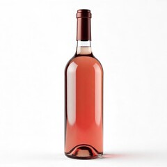 Elegant bottle of ros wine isolated on white background perfect for product mockups and advertising