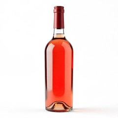 Elegant bottle of rose wine isolated on white background perfect for beverage advertising and product mockups