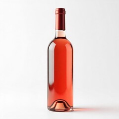 Elegant bottle of ros wine isolated on white perfect for product mockups and advertising campaigns