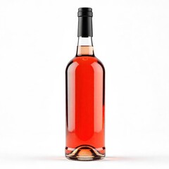 Elegant bottle of ros wine a refreshing alcoholic beverage isolated on a clean white background
