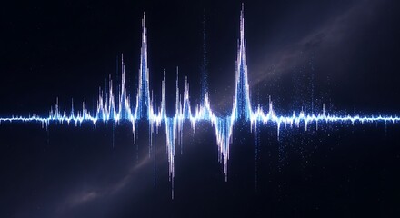 Abstract Blue Sound Wave or Equalizer on Dark Background.