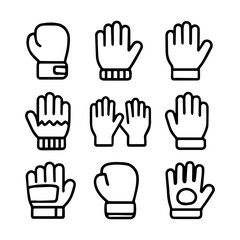 set of outline icons gloves vector on a white background
set of 9 line icons, vector, on a white background