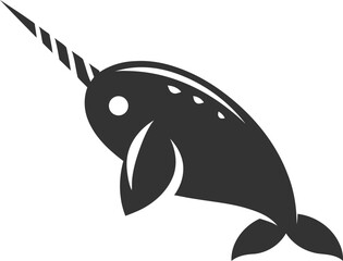 Obraz premium Narwhal animal vector silhouette illustration