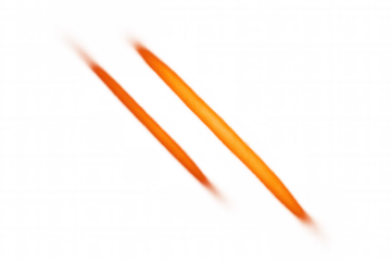 Orange glowing light lines creating a dynamic energy scratch mark effect, transparent background overlay