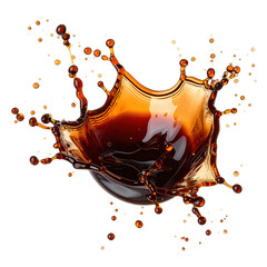 Dynamic dark liquid splash frozen in motion, creating an abstract crown shape against a white background.
