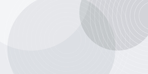 Fototapeta premium Elegant white geometric abstract background overlap layer on bright space with lines effect decoration. Modern graphic design element circles style concept for banner.