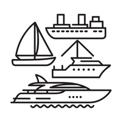 Cruise ship front icon