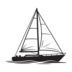 Yacht minimal black icon