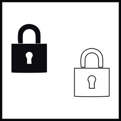 lock silhouette illustration Design lock silhouette icon